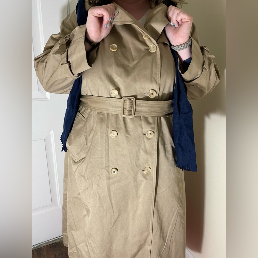 Vintage Trench Coat with Scarf